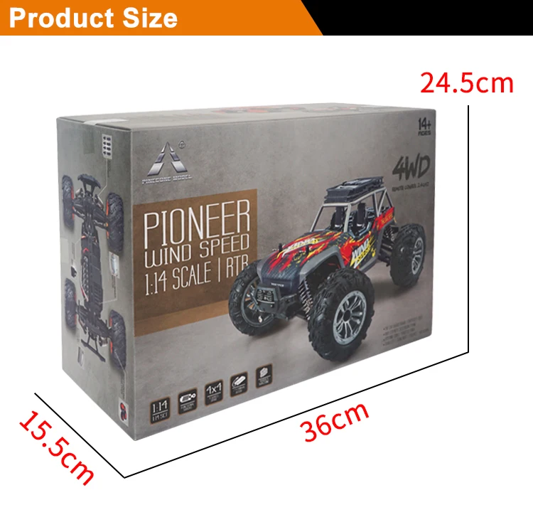 1/14 scale SG-1402 2.4G Brushed PET 4WD H-Speed RC Car Remote Control Vehicle Crawler Car
