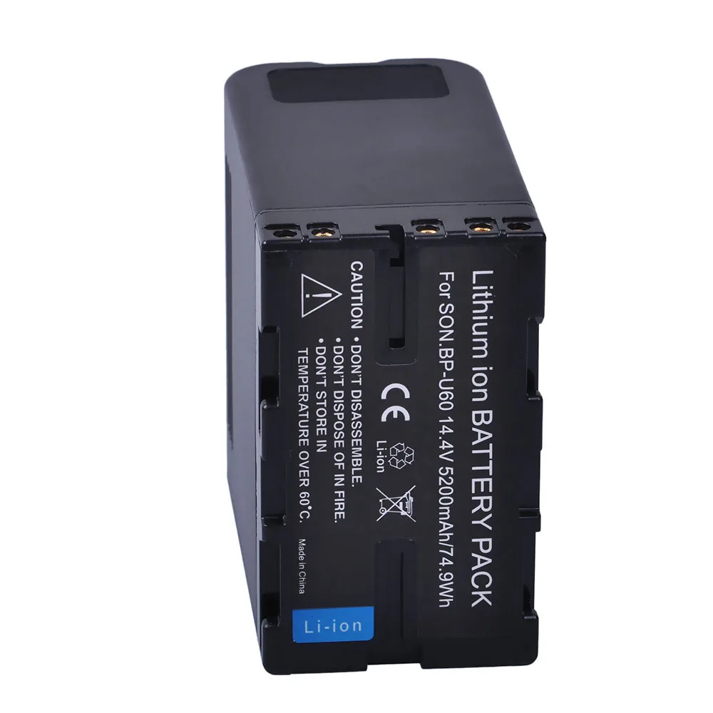 HigH capacity 5200mAh BP-U60 BP U60 BPU60 Battery For Sony BP-U90 BP-U30 PMW-100 PMW-150 PMW-160 PMW-200 PMW-300