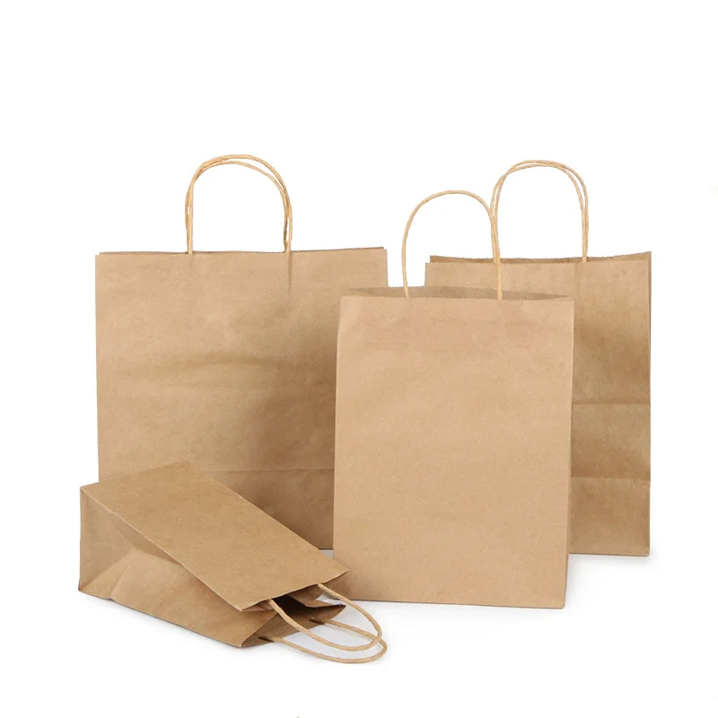 China manufacturer custom logo printing eco-friendly big kraft paper bags with twist handle