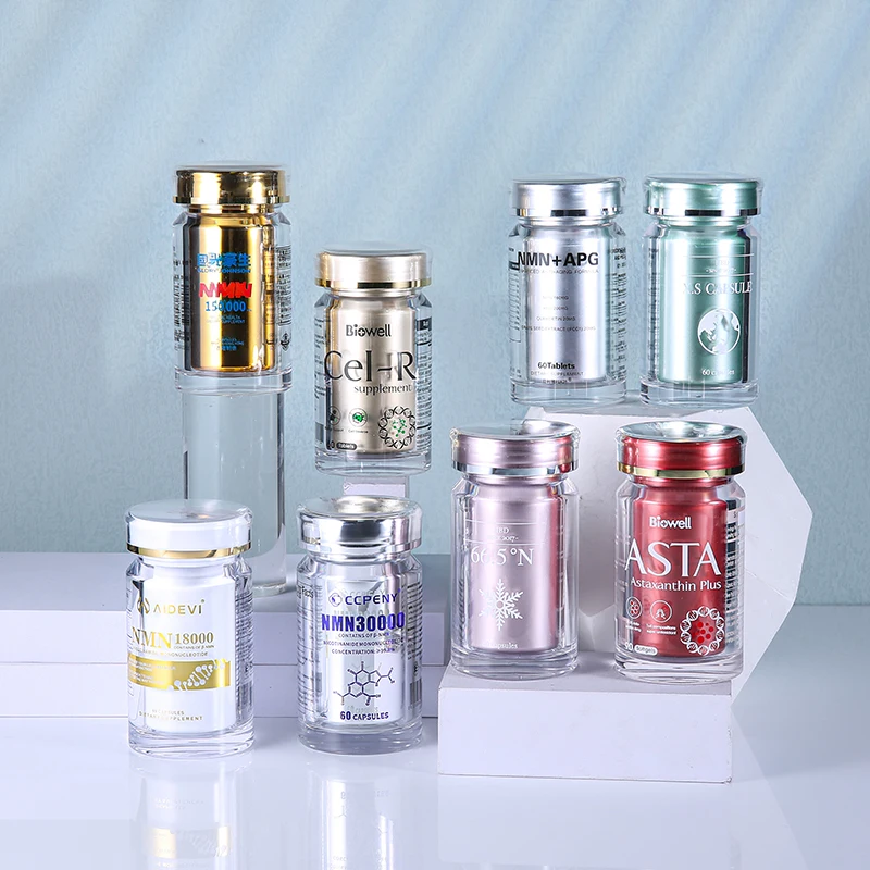 100 ml Red White Plastic Pill Bottle for Vitamins Custom Vitamin Containers In Stock