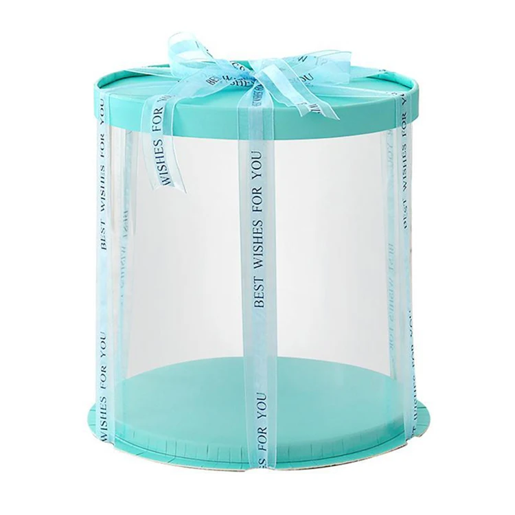 
2020 customized new round cake box clear packaging with lids 