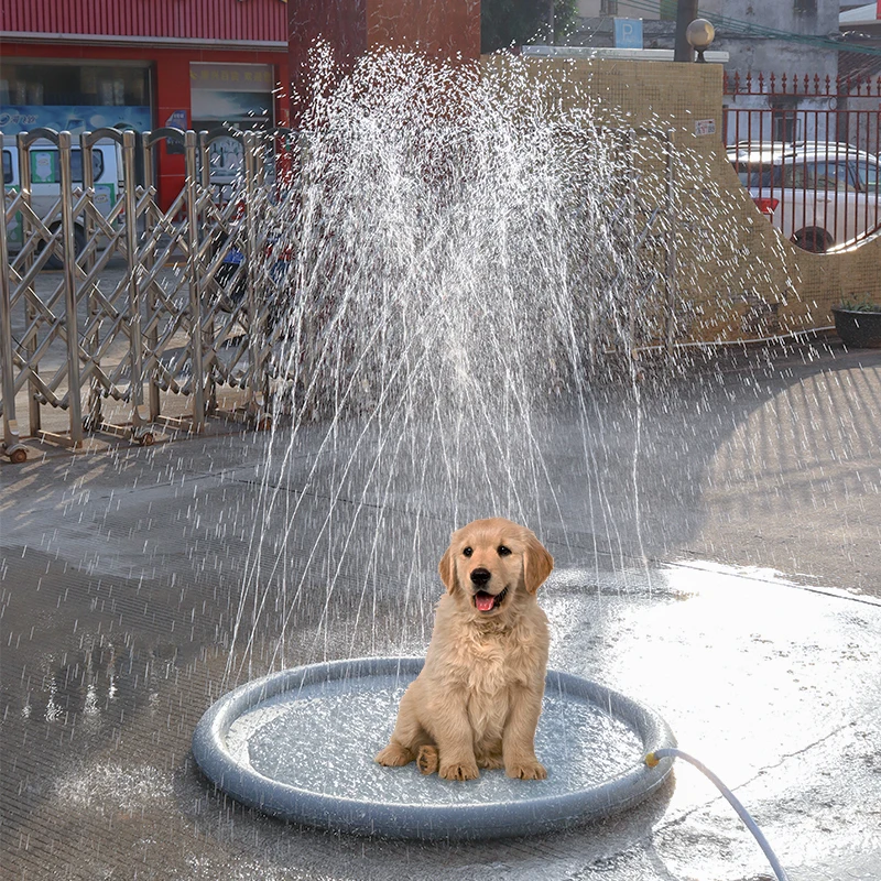 FDS Splash Sprinkler Pad for Dogs Kids, Non-Slip Thicken Dog Pool with Sprinkler,  Water Mat Toys for Pets