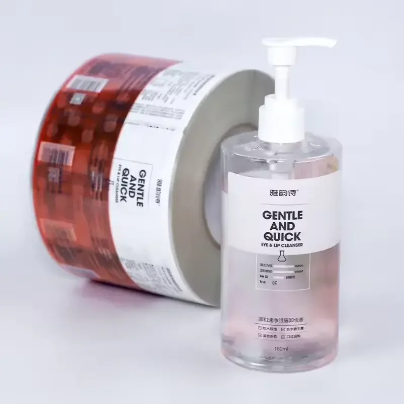 Custom printing waterproof Clear Stickers Roll gold Foil Self-Adhesive Label Decals for  Personalized DIY Bottle