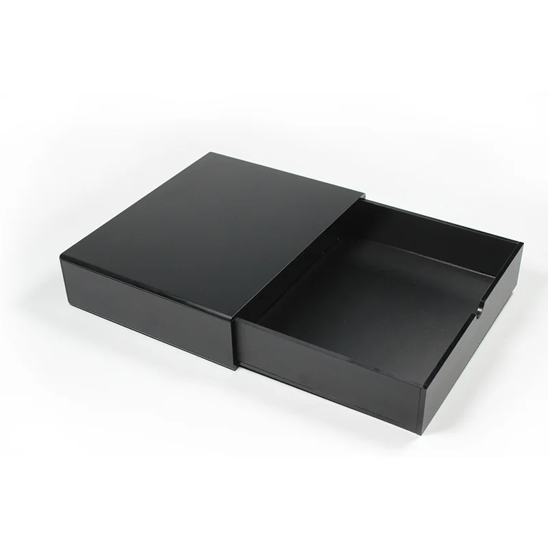 Hotel equipment Acrylic dull polish black storage box with drawer