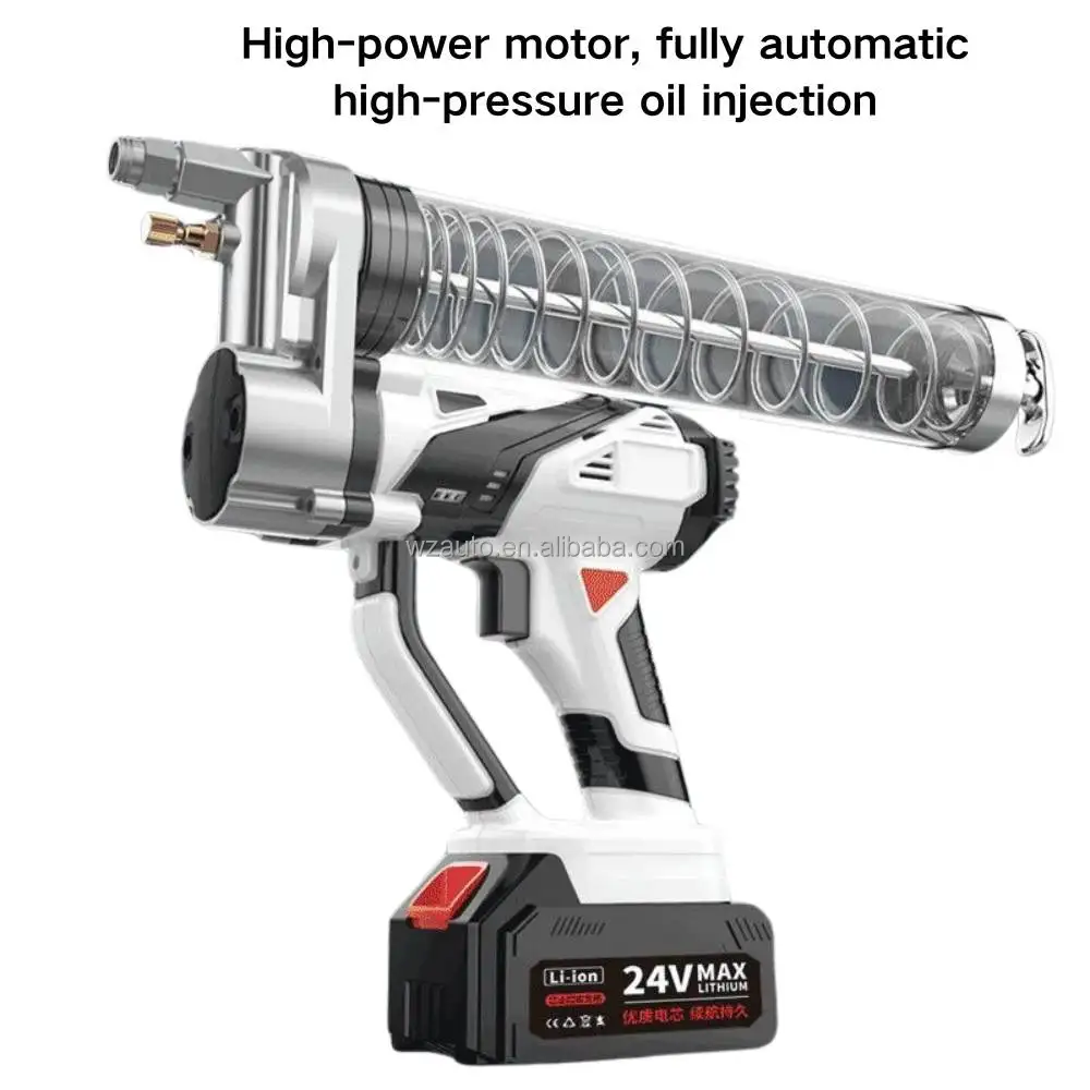 WZAUTO Lithium Battery Electric Cordless Grease Gun High Pressure Grease Guns Lubricating Oil Filling Machine For Excavators