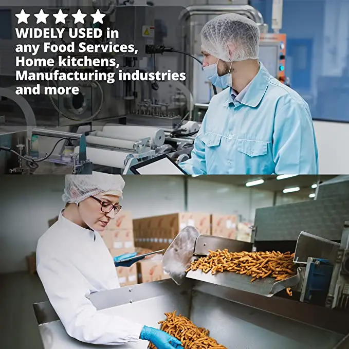 Disposable non woven double elastic surgical mob cap / medical clip cap / head bouffant cap