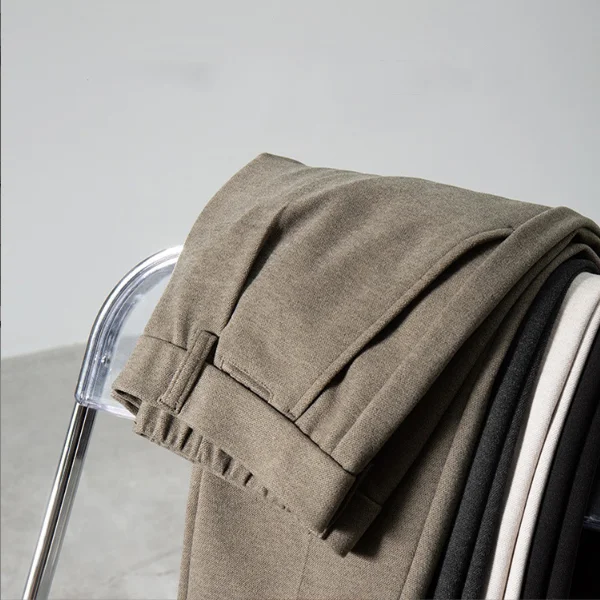 Custom OEM ODM brand casual classic wool soft light slim fit straight men dress chino khaki trousers pants