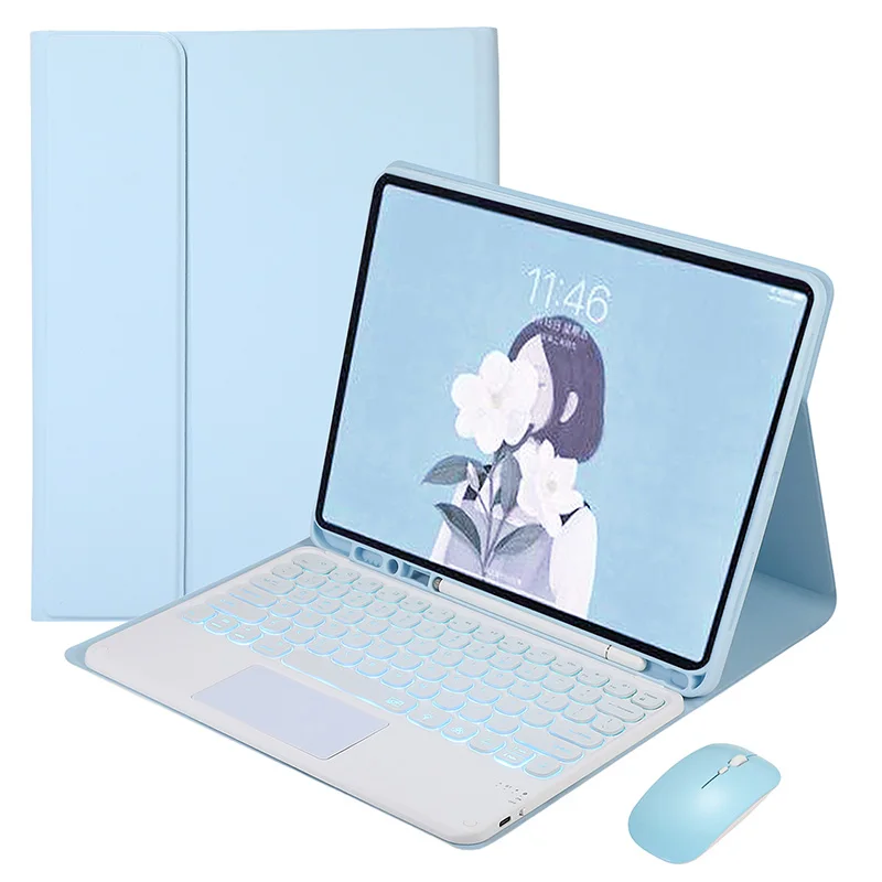 Защитный кожаный чехол для iPad Pro 12 9 дюйма 2021 2018 2020 с клавиатурой из АБС и ТПУ