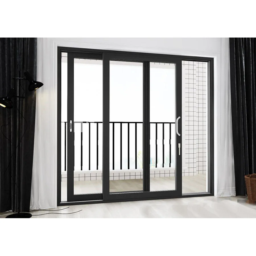 Florida Miami-Dade Approved Hurricane Impact Thermal Break Double Large Glass Aluminum Sliding Door