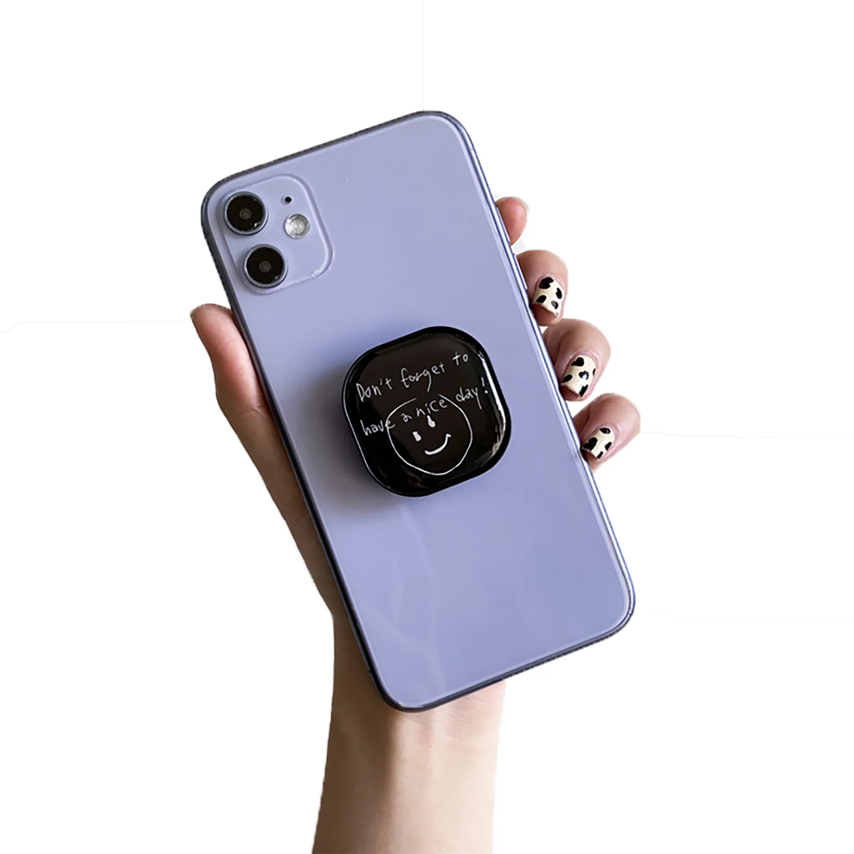 Factory direct sales round corner rectangular cell phone holder wholesale mobile phone grip socket with epoxy resin custom logo