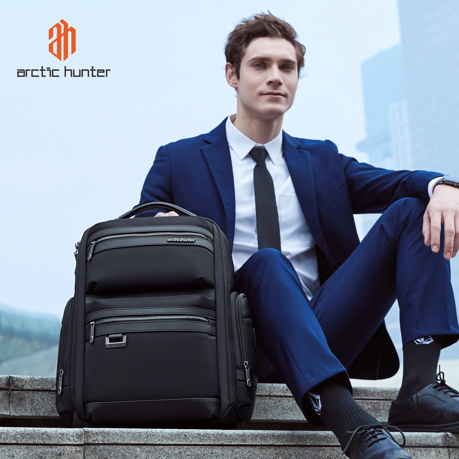 ARCTIC HUNTER New Multifunction large capacity usb raincoat backpack business travel laptop backpack bag men mochila bolsas