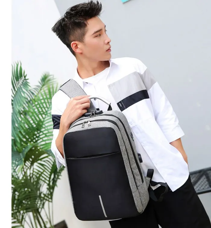 RTS Custom Logo Waterproof Backpack Bag Usb Charger Men Business 15.6 Inches Laptop Backpack With Coded Lock