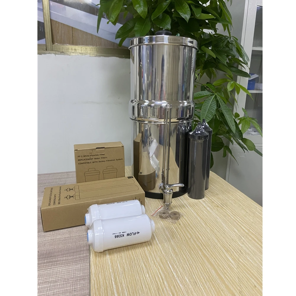 High Configuration Gravity S/S 18L Water Purifier with Activated Carbon and Fluorine Removal Filter