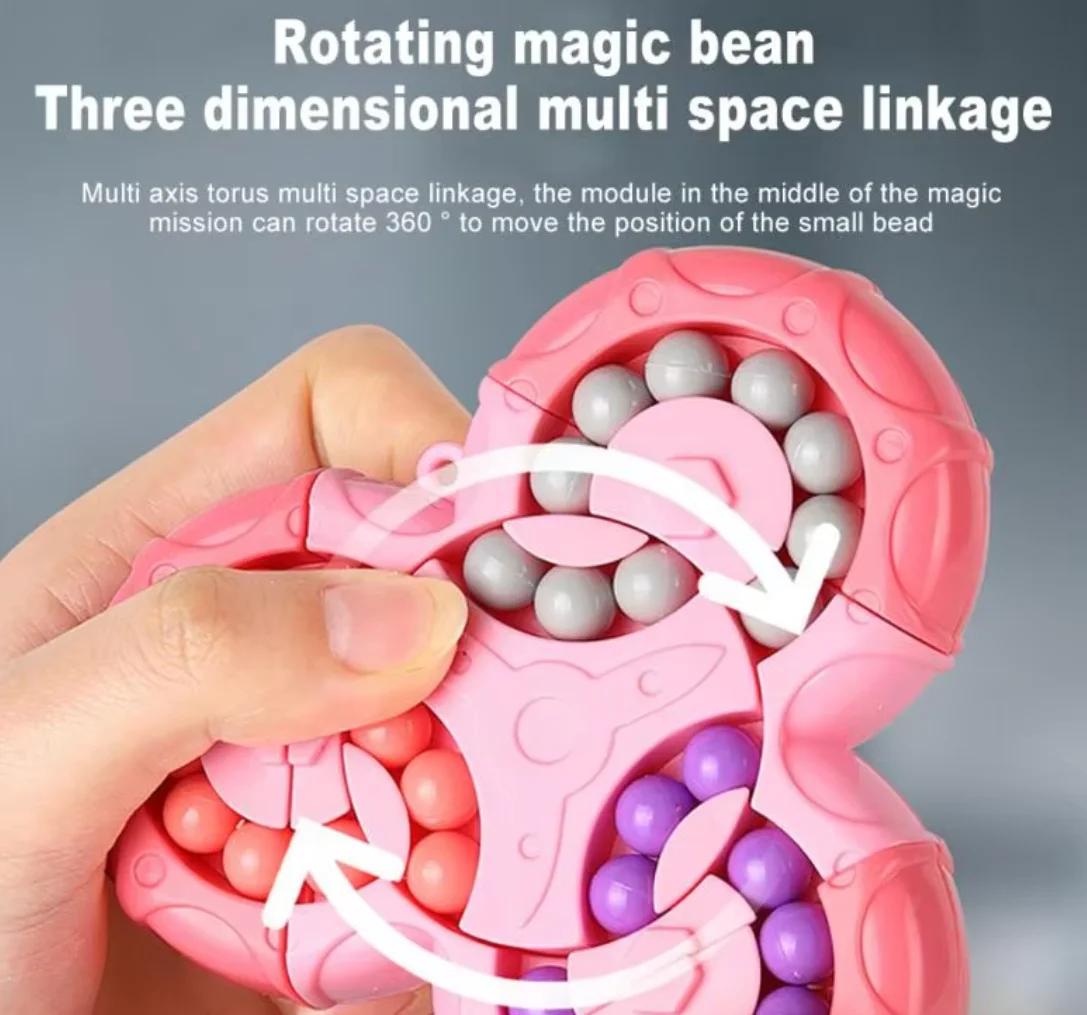 Stress Release Toy Spinner Puzzles Turn Cube Decompression Fingertip Toy Rotating Magic Bean Fidget Cube