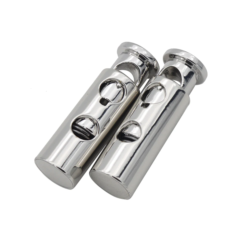 Factory direct supply custom zinc alloy gold, silver colors spring metal cord stopper for coat