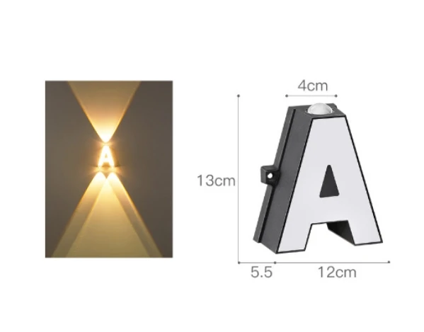 Lumind Outdoor wall lamp English letter hotel background wall light villa courtyard exterior wall lamp up and down LED lamp