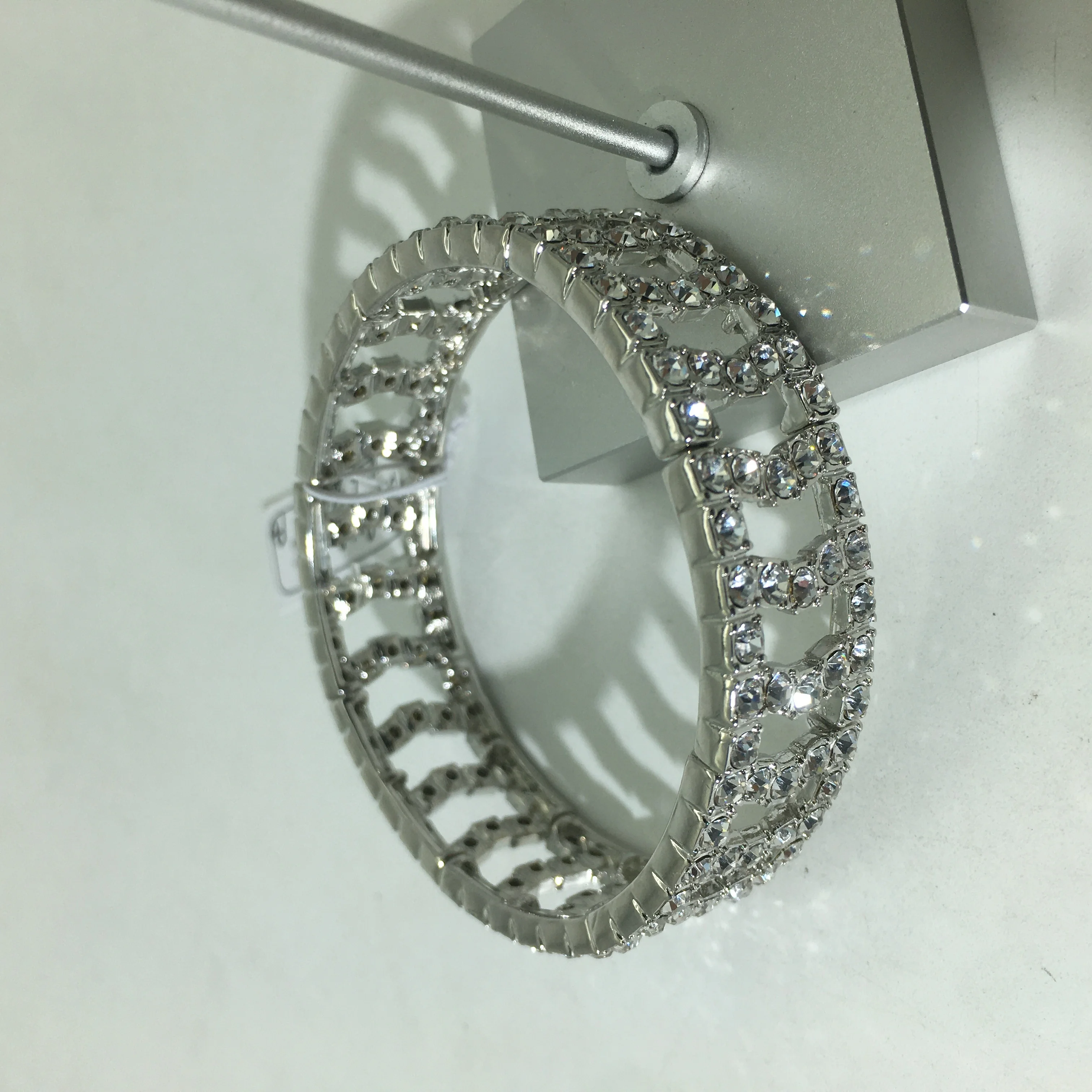 wholesale silver string rhinestone crystal color stretch bracelet rhinestone for women