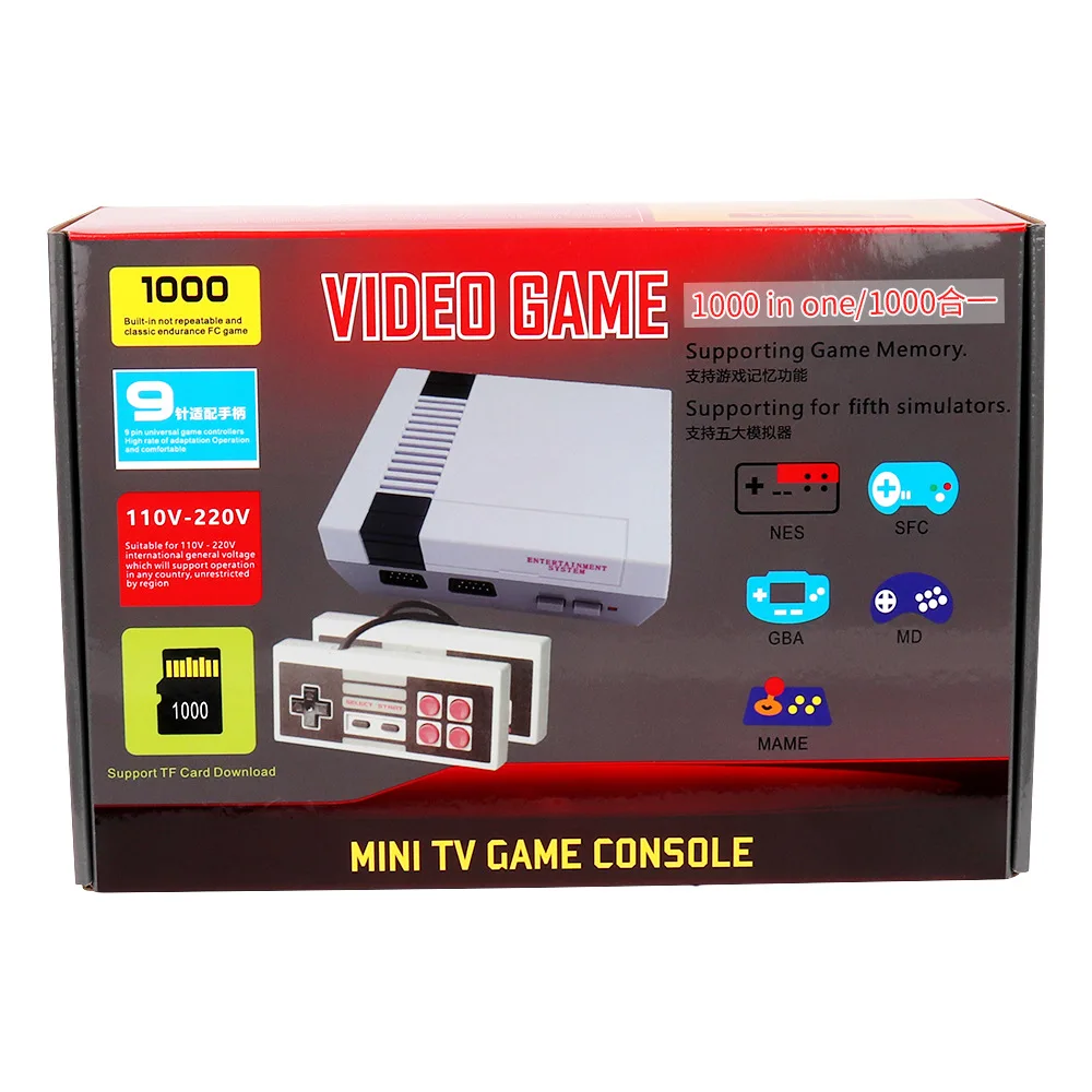 1000 in 1 8 Bit Mini TV Classic Retro Video Game Console Support TF Card For Nintendo Fc Game