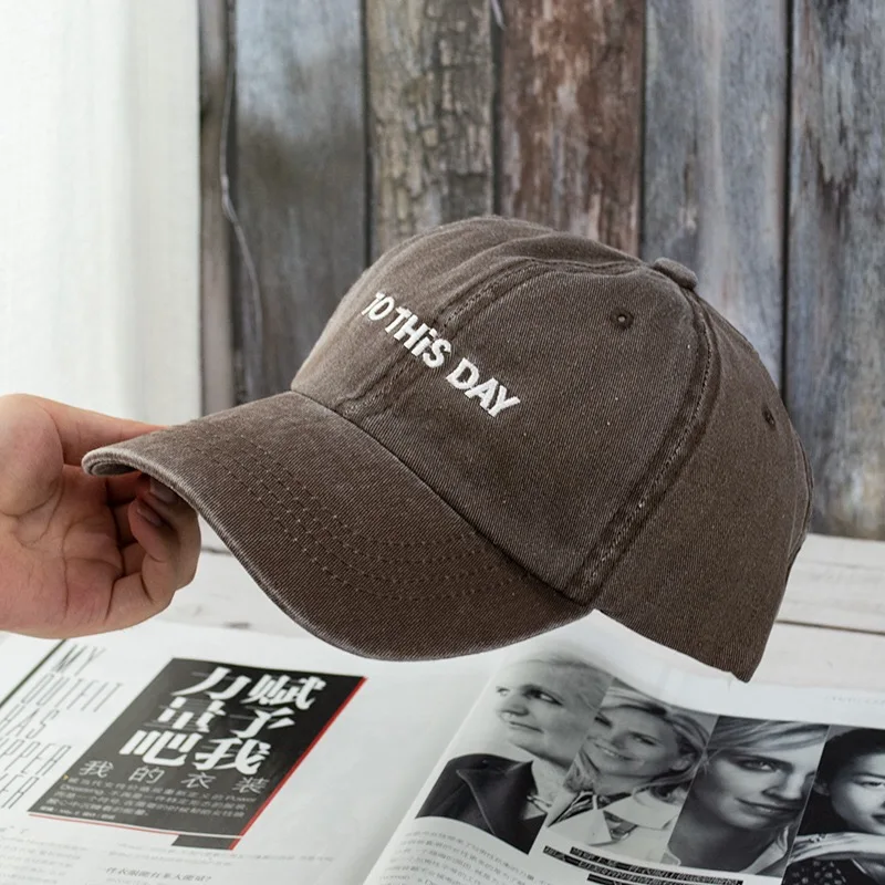 
Hot sale washed denim baseball cap sport cap with letter embroidery 