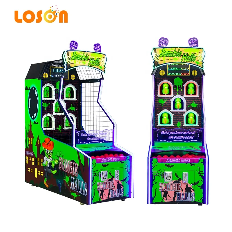 Lottery Machine Hit the Zombie Kids Arcade Throwing Balls Coin Operated Ticket Redemption Gaming Equipment