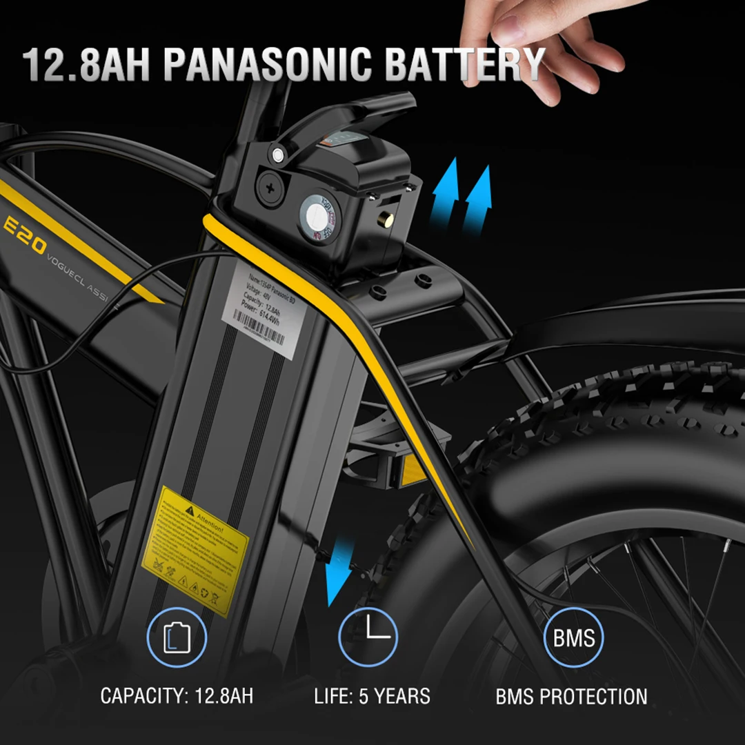 Лидер продаж Amazon 2021 Зимний велосипед JanoBike E20 1000 Вт Электрический горный с широкими
