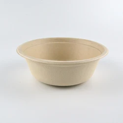 Compostable Disposable Biodegradable Restaurant Serving Sugarcane Sugar Cane Bagasse Fruit Ramen Salad Soup Bowl