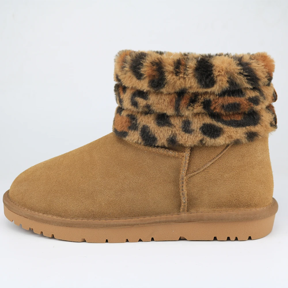 LEOPARD HALF BOOTS  Womens Cheetah Fur Boot