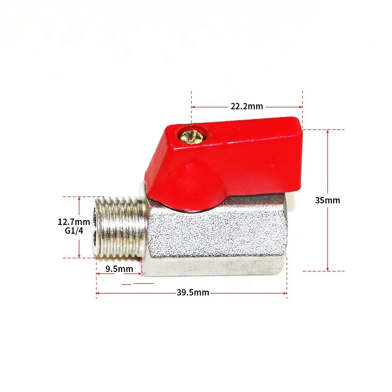 Polished copper brass internal external M-F mini ball valves,BSPT Thread valogin chrome plated forging manual ball valve