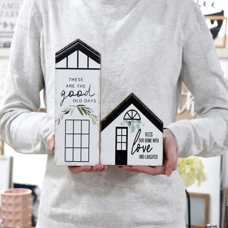 
Custom Rustic Love Home Blessed Ornament Metal Wood Signs with Saying 