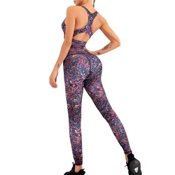 INS  Euro USA 2021 seamless hot style printed sports fitness suit gym quick dry breathable lift hip yoga pants leggings sets