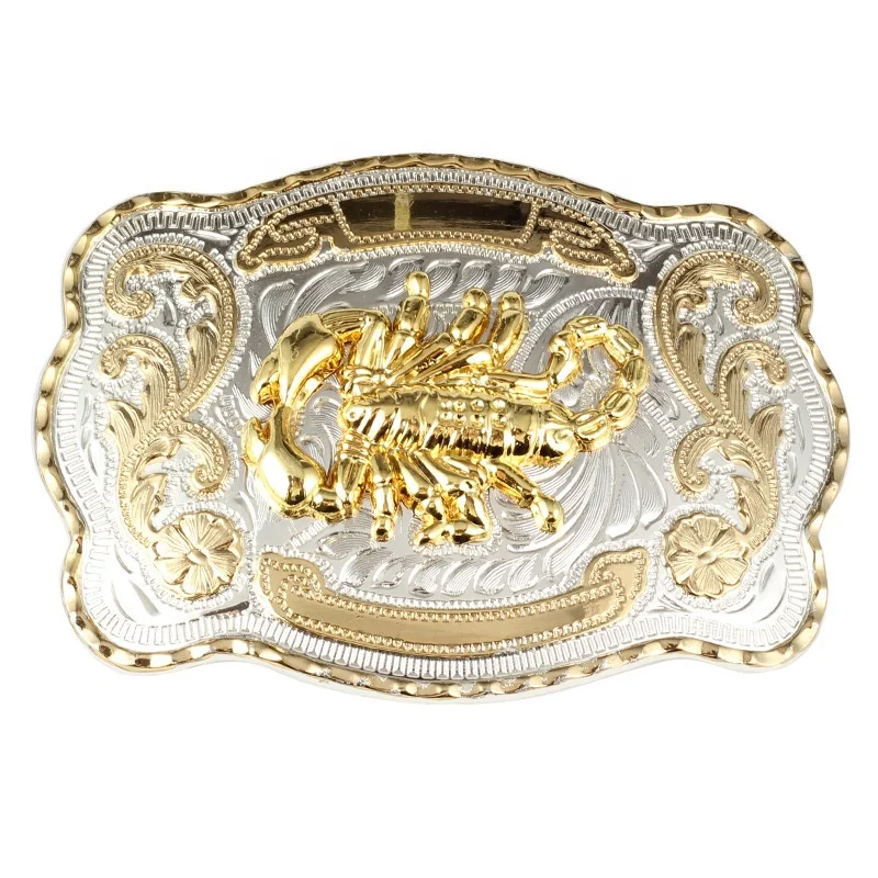 Two Tone Shiny Gold Silver Belt buckle Fashion Designer Horse Buckle Cowboy