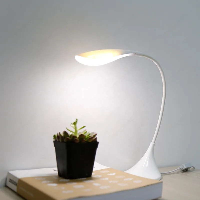 ABS Touching control Gooseneck Study Reading  Led Desk Lamp 4W 300ML MA06 Rechargeable Led Table Lamp with Dimmer