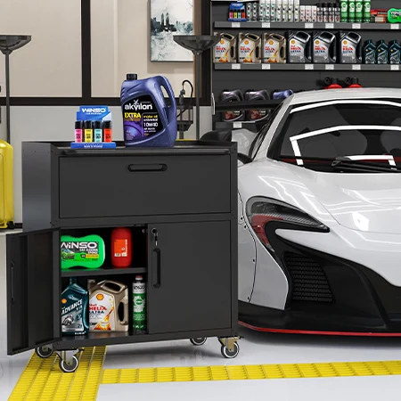 Woodworkers DIYers  Streamline Your Garage Home Workshop with Ease Mobile Steel Tool Chest with Wheels