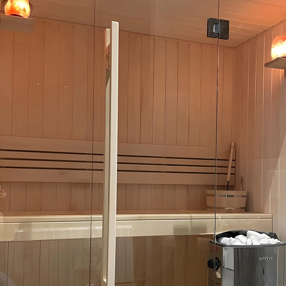 Outdoor Solid Wood Electric Heating Furnace Traditional Steam Sauna Room