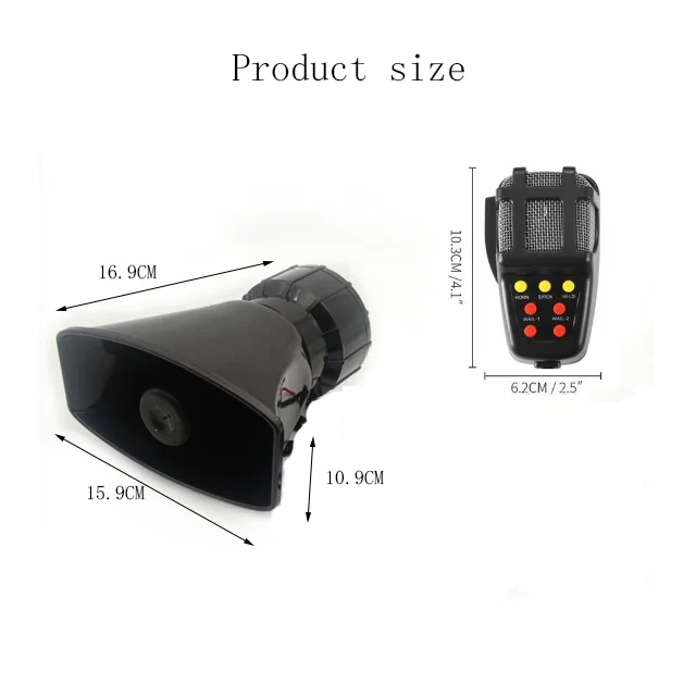 100W 7 Tone motorcycle Car Van Truck Speaker Loud Siren Horn 130db With MIC Loud Horn Siren Firefighter Ambulance siren speaker