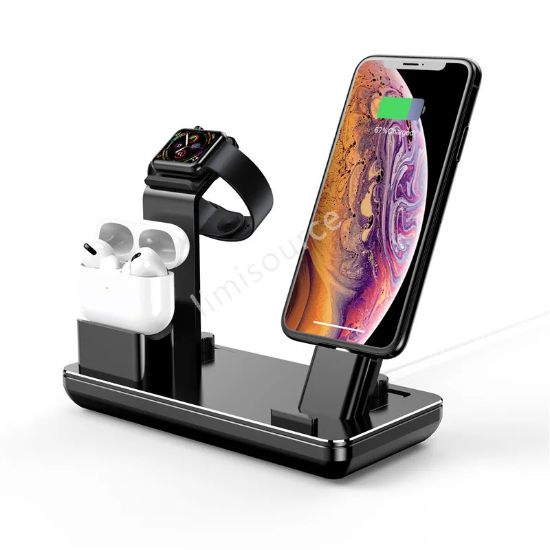 2020 hot sale hot metal texture 3 in 1 phone stand for apple accessory watch holder for korea/america