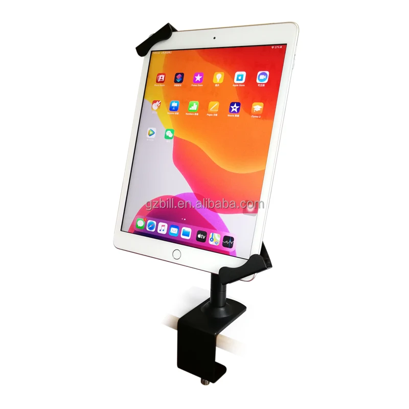 for 10 to 13 inch universal Tablet Security table clamp stand 360 degree rotation with lock holder for surface Pro 7 12.3 inch