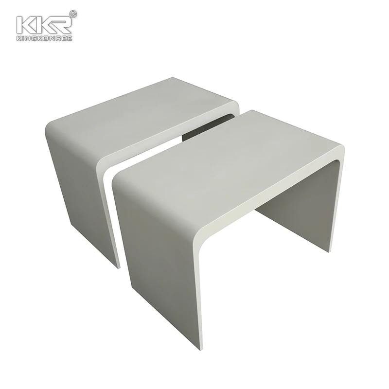 Kkr Customized Made Modern Bathroom Shower Foot Stool Clear Acrylic Solid Surface Bath Small Bench