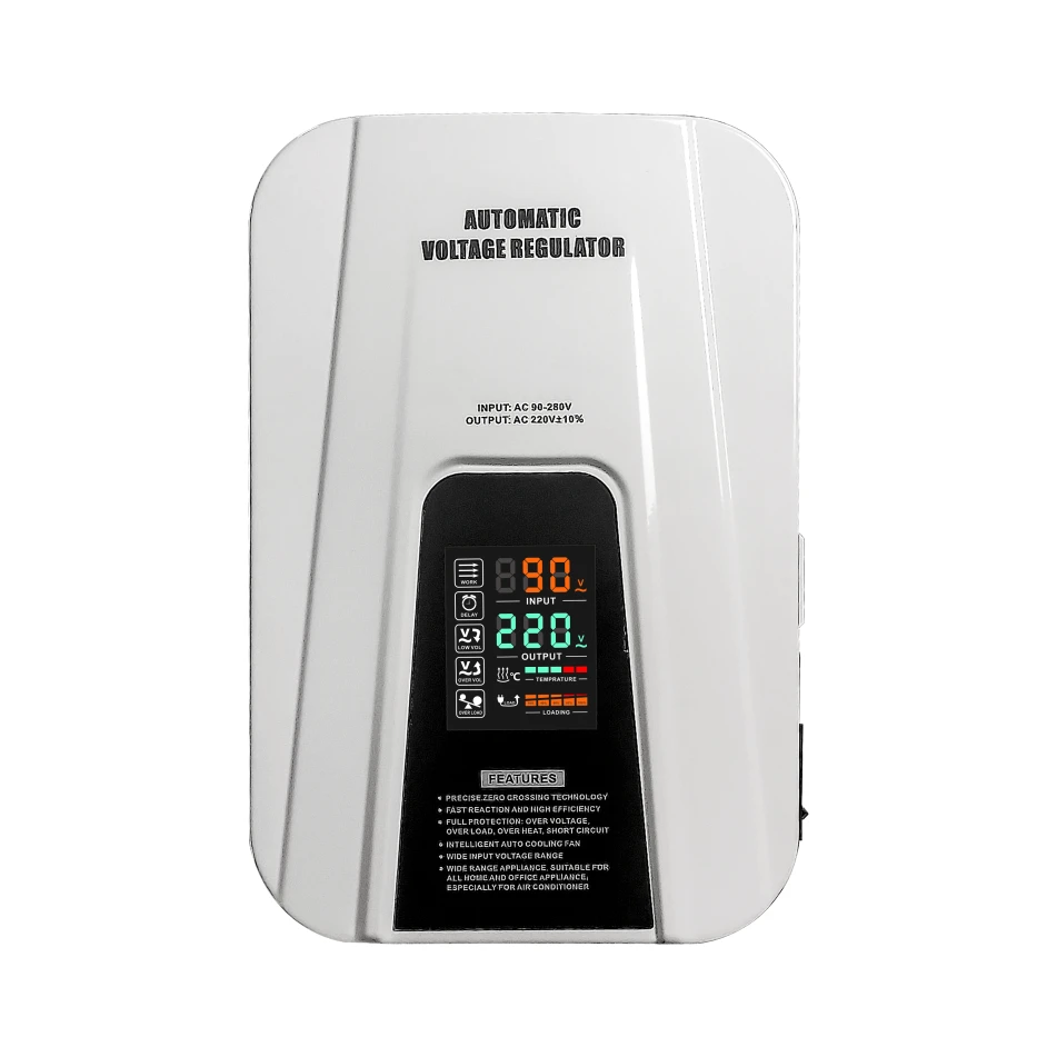 Wall mounted Servo Motor Control 10kva 150v-250v Svc Avr Voltage regulator Stabilizer for home