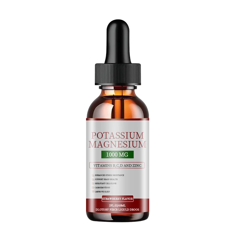 Oem Own Brand Glycine Iron Liquid Supplement Potassium Magnesium Strawberry Vitamin