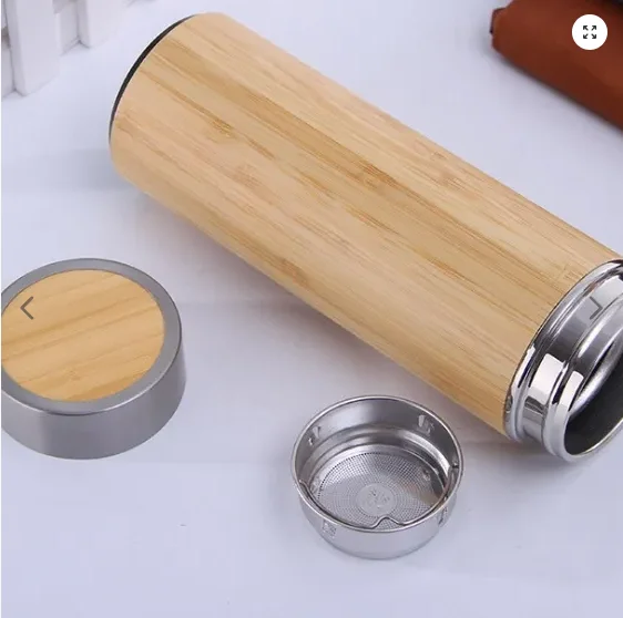 WanuoCraft Customize double wall bamboo cup vacuum eco-friendly wooden bamboo water mugs with