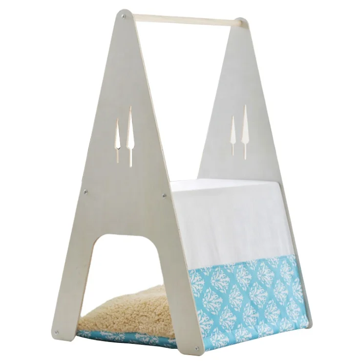 Indoor Double Stairs Wooden Pet Bed House Pet Tent Dog Cat Fountains Constituted an Clotheshorse