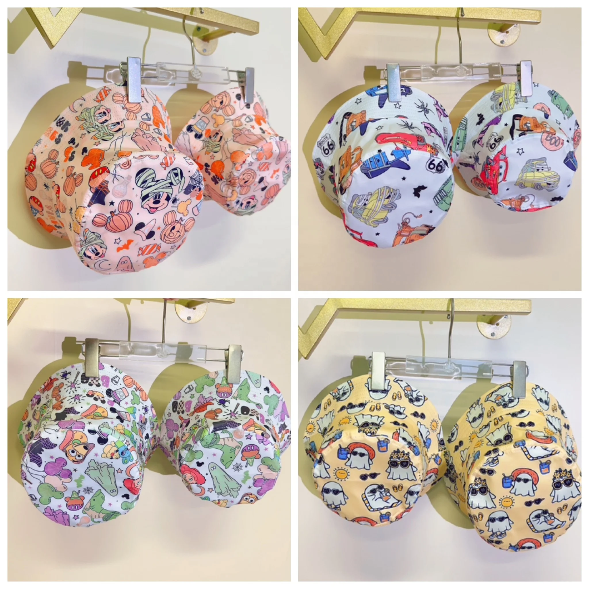 KERUI Wholesale Unisex Cartoon Bucket Hats for Mom and Baby New Design Fashion Outdoor Print kids Caps children Baby Girl