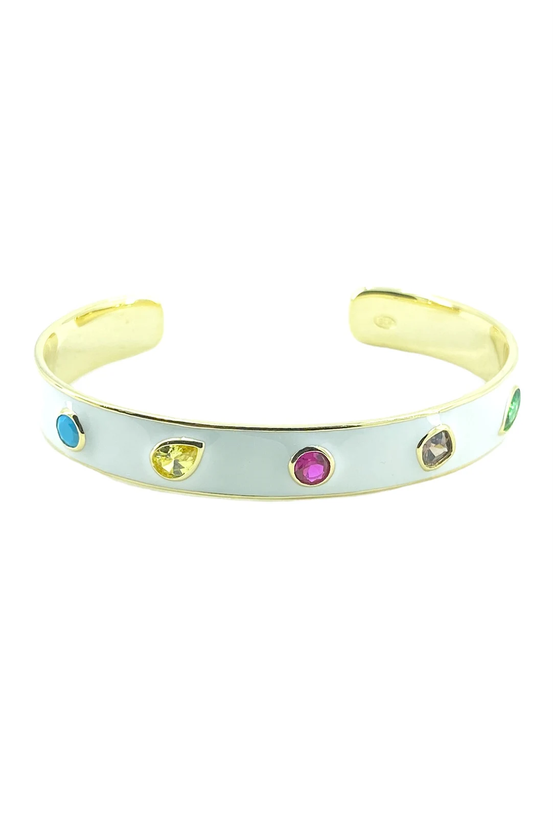  High Quality Colorful Rainbow Cubic Zirconia CZ Bracelet Cuff Bangle Jewelry for Women 2021