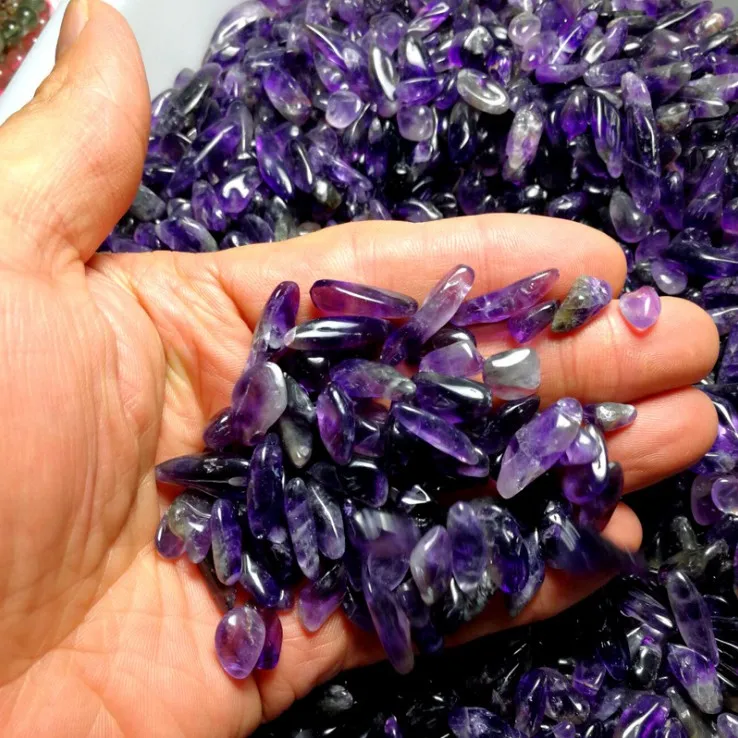 Natural Quartz Amethyst Rock Crystals Healing Stones Gravel Tumbled Stone Amethyst Gravel