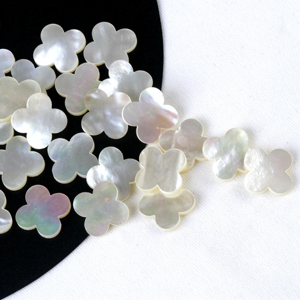 Wholesale Price Four Leaf Clovers/Mother of Pearl 4 Clover Beads/1mm Thickness Natural White Shell Clover Stone