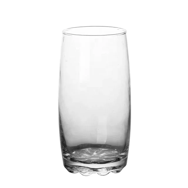 Factory Price 400ML Thin Wall Machine Blown Beer Glass Cup Hot Sale Juice Milk Chubby Tumbler With Beaded Bottom Vasos de Bebida