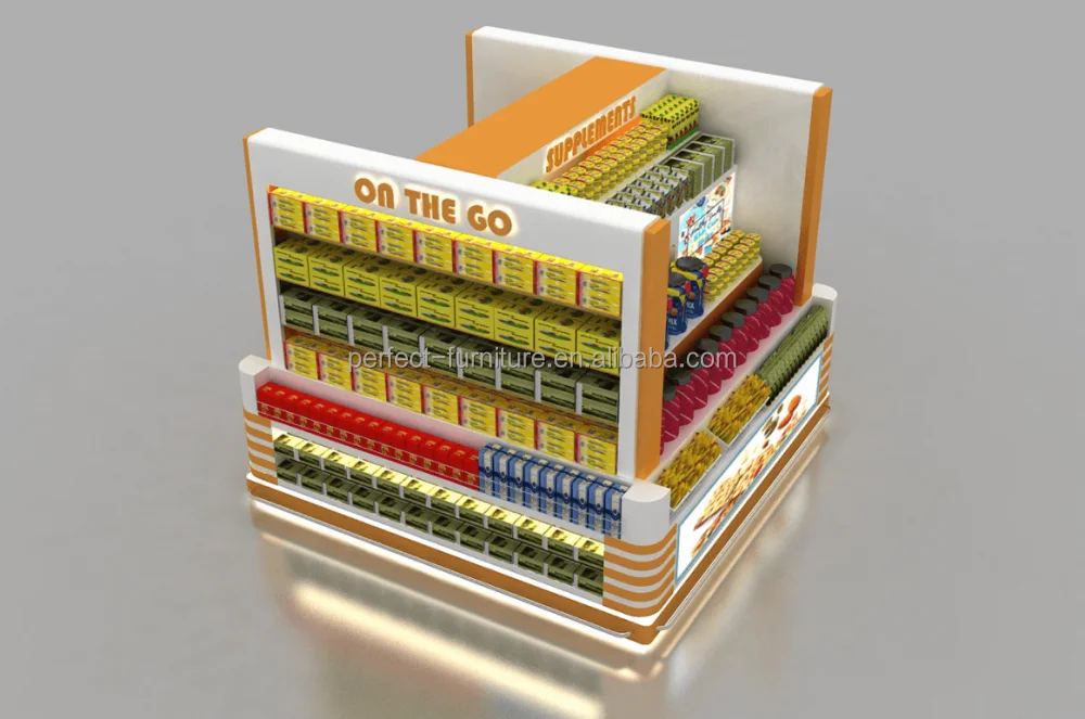 Retail Snack Display Stand Shopping Mall Shop Design candy bar
