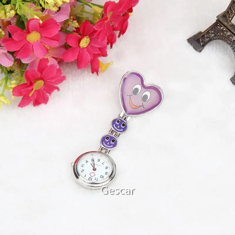 Fashionable Smile Antique Nurse Watch Brooch Watch With Heart Designs Doctor Pendant Nurse Watch Multicolor Choose