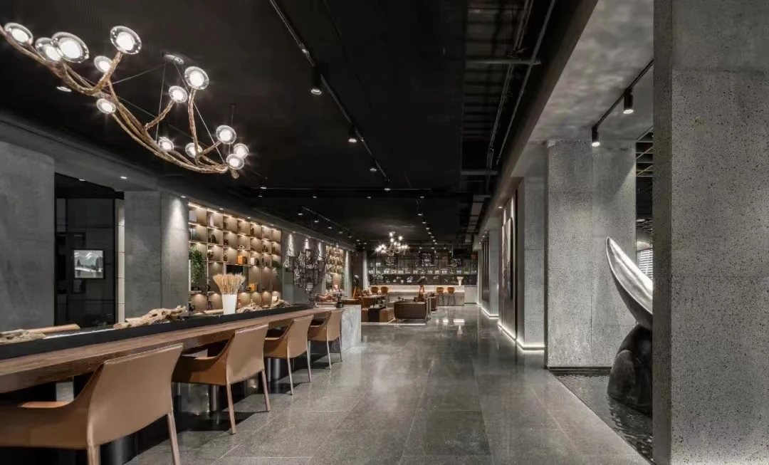 grey volcanic rock wall floor tiles surface natural finish basalt tiles rustic design modern interior dark